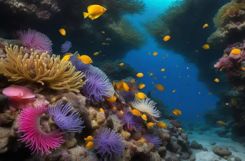 Feeding marine anemones