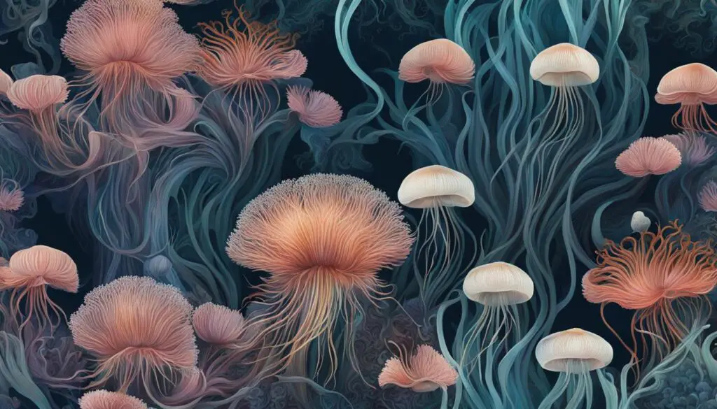 anemone and jellyfish