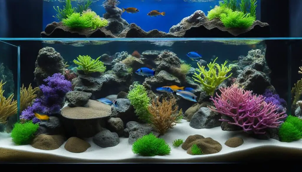 Undergravel filter in aquarium