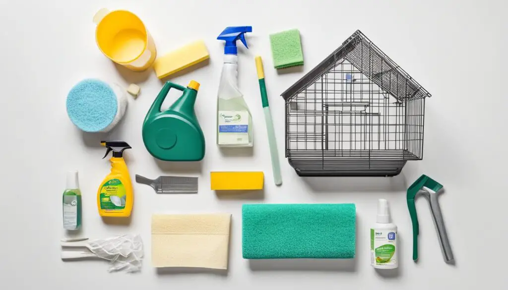 Cleaning supplies for bird cage