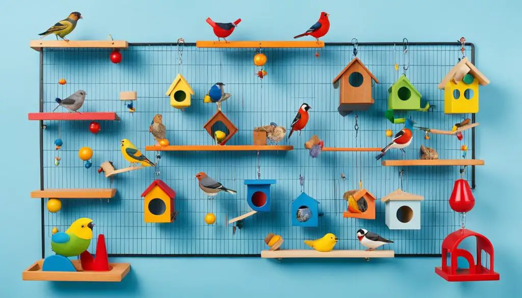 bird perches and toys