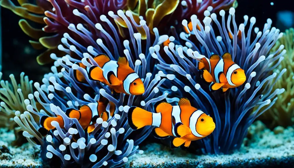 Spawning clownfish behavior